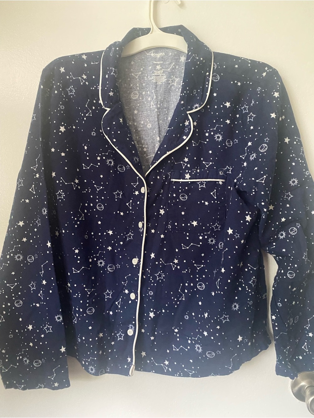 Sonoma Navy Constellation Sleep Top with White Star Print